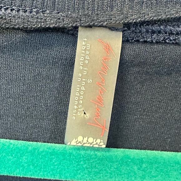 Free People Movement Twice As Nice Henley Navy Blue Layered Top Small - Picture 3 of 6